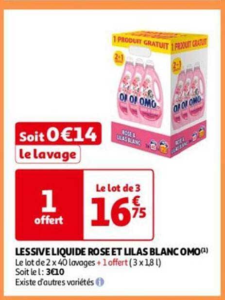Lessive Liquide Rose Et Lilas Blanc Omo
