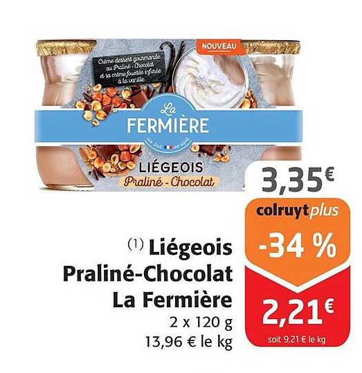 Liégeois  Praliné-chocolat La Fermière