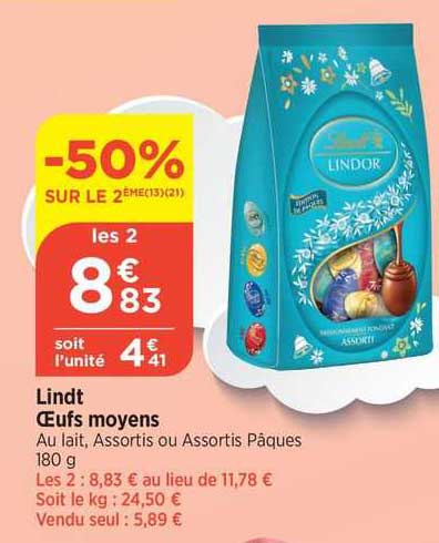 lindt œufs moyens