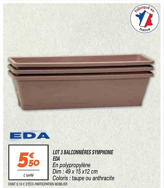 lot 3 balconnières symphonie eda