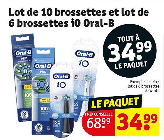 Lot De 10 Brossettes Et Lot De 6 Brossettes IO Oral-b