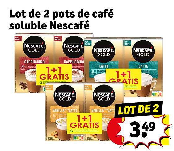 lot de 2 pots de café soluble nescafé