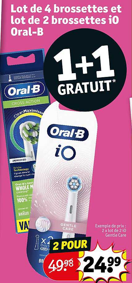 lot de 4 brossettes et lot de 2 brossettes iO oral-b