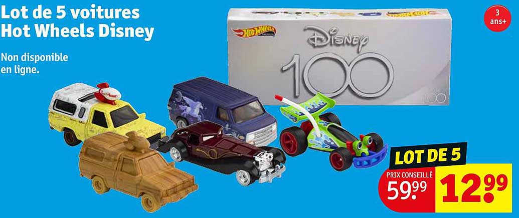 lot de 5 voitures hot wheels disney