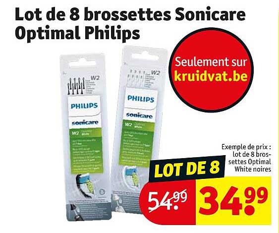 lot de 8 brossettes sonicare optimal philips