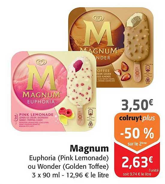 magnum euphoria (pink lemonade) ou wonder (golden toffee)