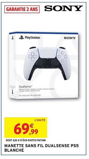 Manette Sans Fil Dualsense Ps5 Blanche Sony
