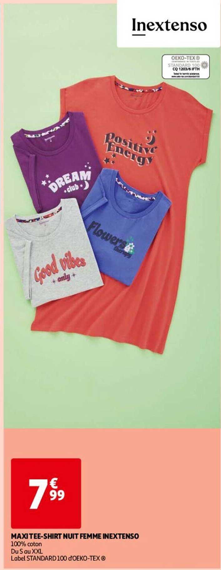 maxi tee-shirt nuit femme inextenso