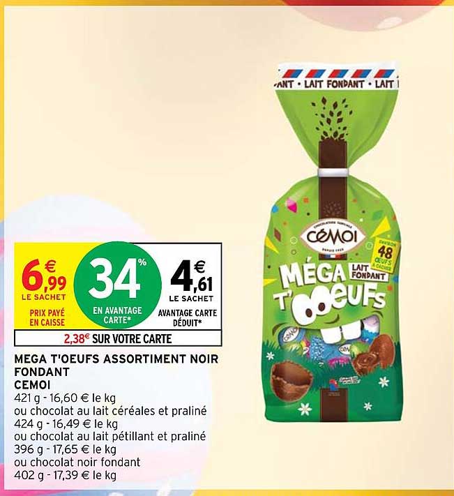 mega d'oeufs assortiment noir fondant cemoi