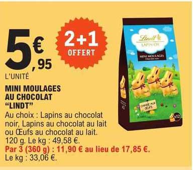 mini moulages au chocolat "lindt"