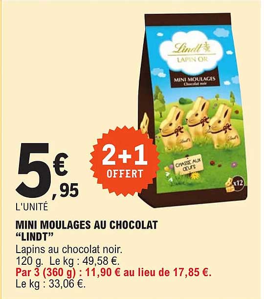 mini moulages au chocolat "lindt"