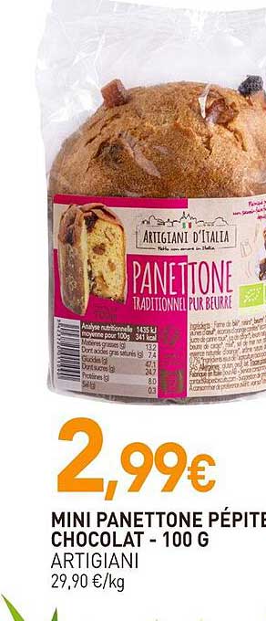 Mini Panettone Pépite Chocolat Artigiani