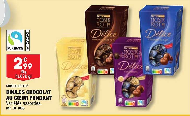 Moser Roth Boules Chocolat Au Cœur Fondant