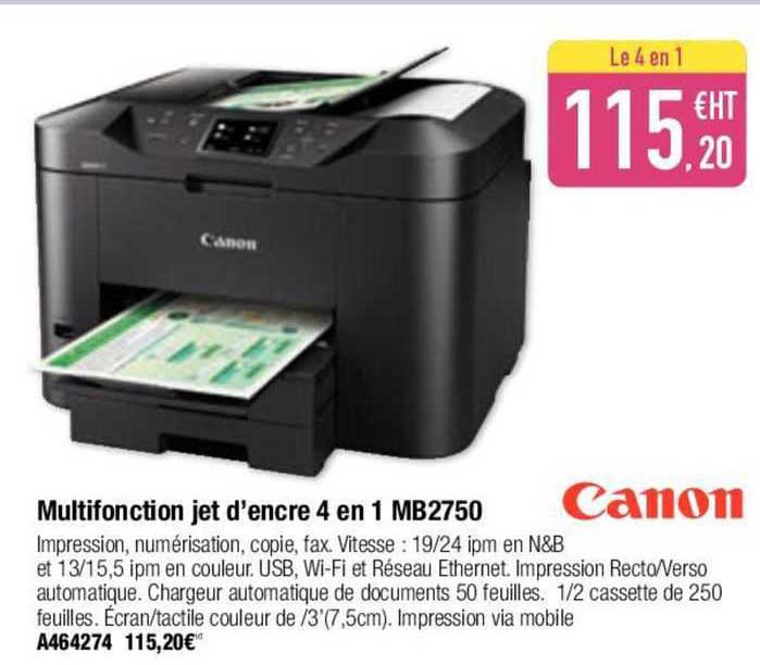 multifonciton jet d'encre 4 en 1 mb2750 canon