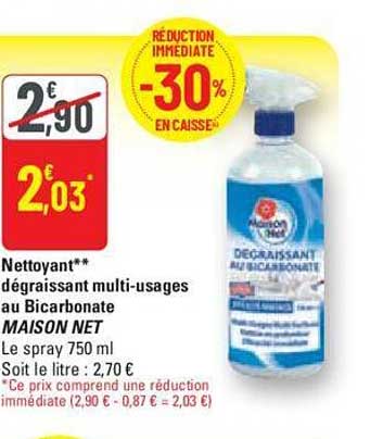 nettoyant dégraissant multi-usages au bicarbonate maison net