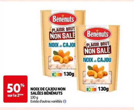 noix de cajou non salées bénénuts