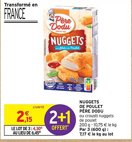 nuggets de poulet père dodu