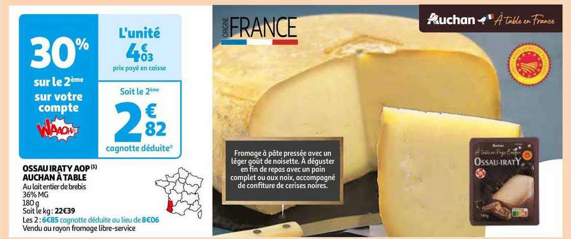 ossau iraty aop aucha à table