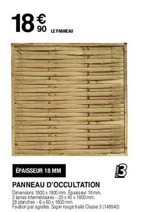 panneau d'occultation