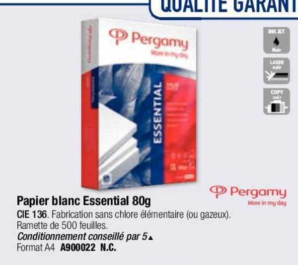 Papier Blanc Essential 80 G Pergamy