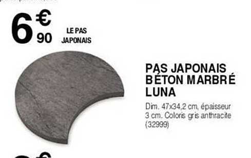 pas japonais béton marbré luna