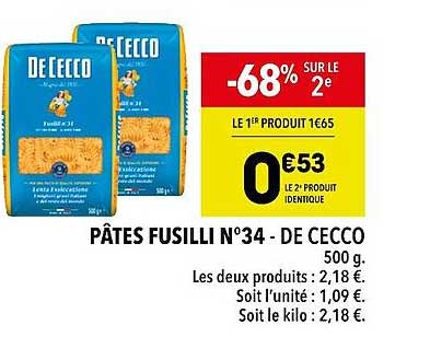 pâtes fusilli n°34 - de cecco
