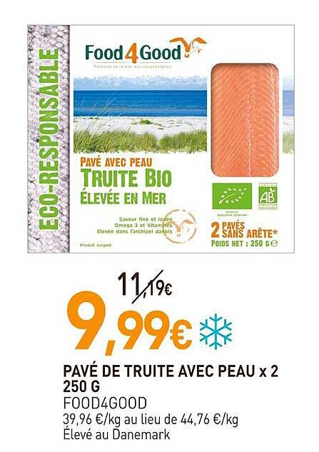pavé de truite avec peaux x 2 food4good