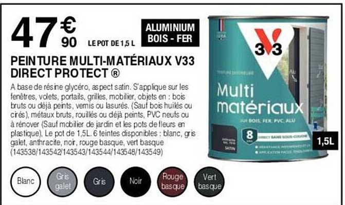peinture multi-matériaux v33 direct protect