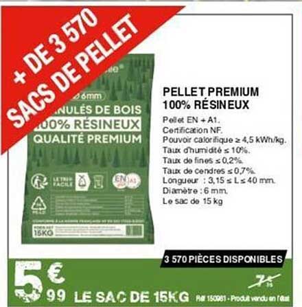 pellet premium 100% résineux