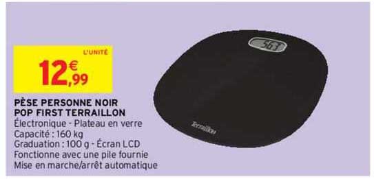 pèse personne noir pop first terraillon