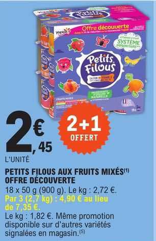 Petits Filous Aux Fruits Mixés Offre Découverte