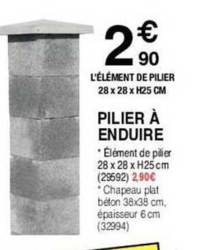pilier à enduire