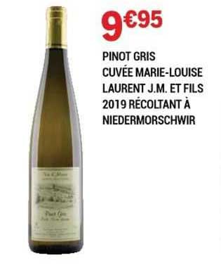 pinot gris cuvée marie-louise laurent j.m. et fils 2019 récoltant à niedermorschwir