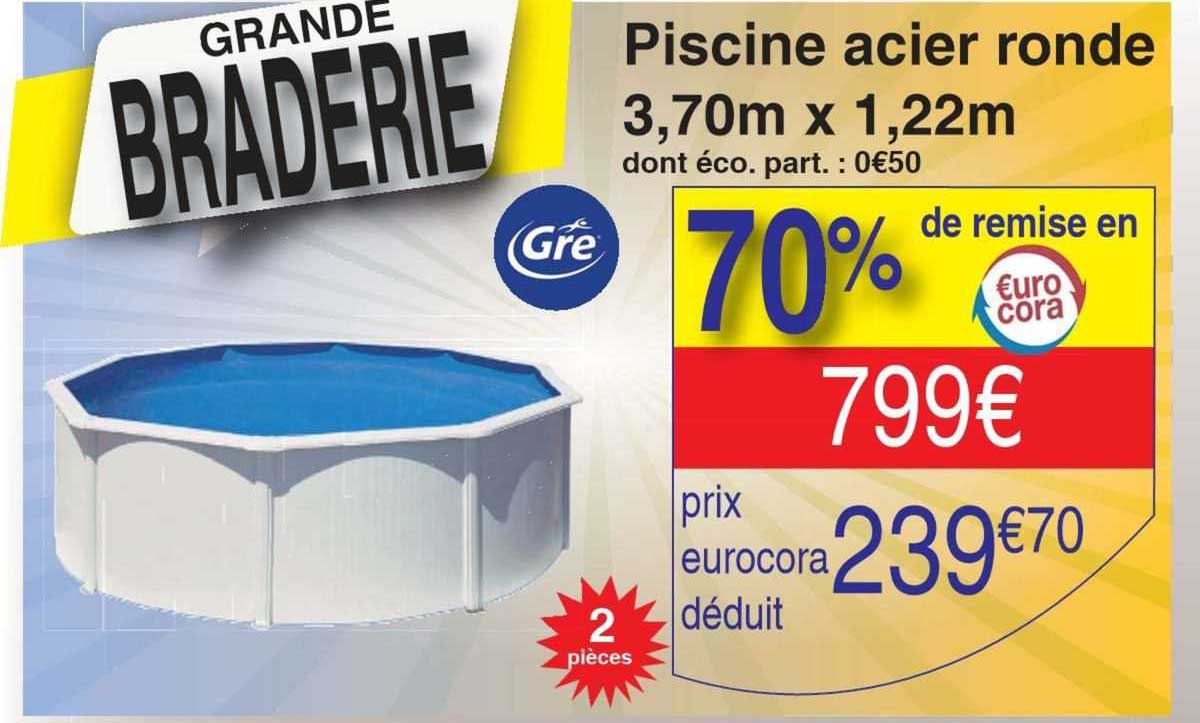 Piscine Acier Ronde 3,70 M X 1,22 M Gré