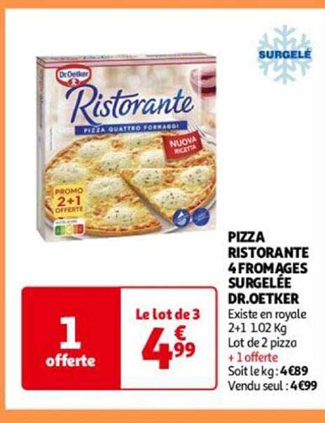 pizza ristorante 4 fromages surgelée dr.oetker