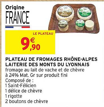 plateau de fromages rhône-alpes laiterie des monts du lyonnais
