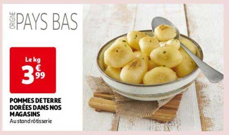 pommes de terre dorées dans nos magasins
