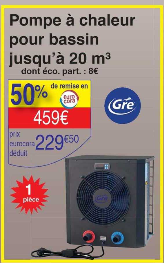 pompe à chaleur pour bassin jusqu'à 20 m³ gré