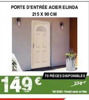 porte d'entrée acier elinda 215 x 90 cm