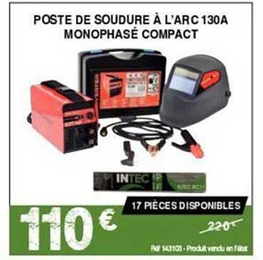 poste de soudure à l'arc 130a monophasé compact