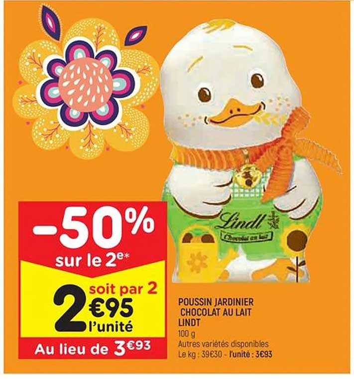 poussin jardinier chocolat au lait lindt