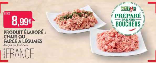 produit élaboré : chair ou farce à légumes