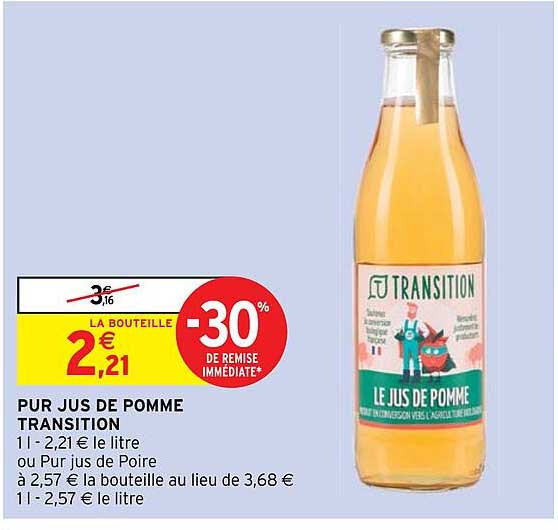 pur jus de pomme transition -30% de remise immédiate