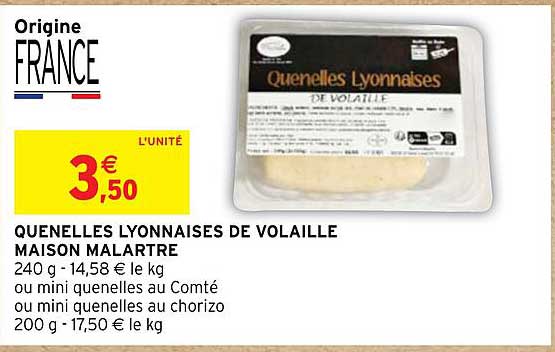 quenelles lyonnaises de volaille maison malartre