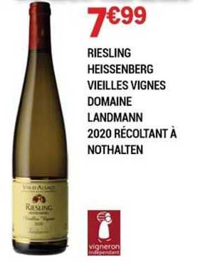riesling heissenberg vieilles vignes domaine landmann 2020 récoltant à nothalten