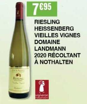 riesling heissenberg vieilles vignes domaine landmann 2020 récoltant à nothalten
