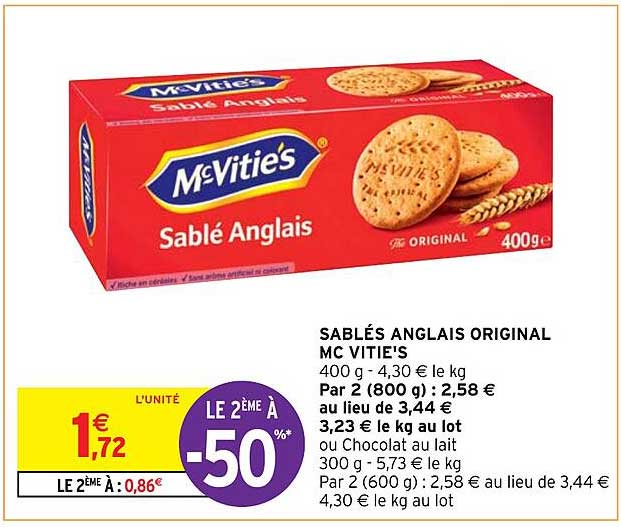 sablés anglais original mc vitie's