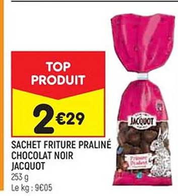 Sachet Friture Praliné Chocolat Noir Jacquot