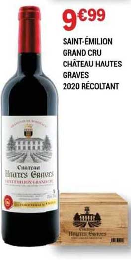 saint-émilion grand cru château hautes graves 2020 récoltant