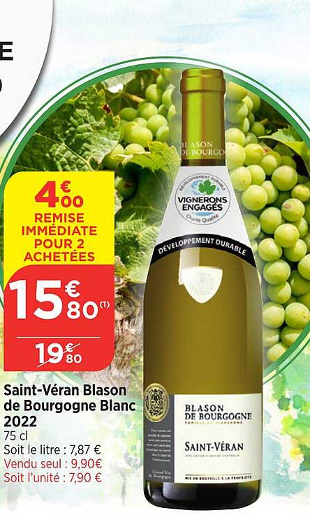 saint-vérant blason de bourgogne blanc 2022